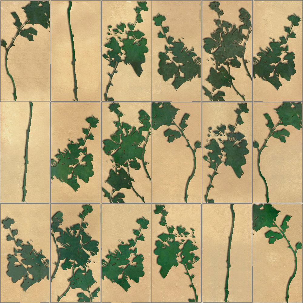Mosaic House Moroccan tile CH_Vine 10 Green  chiseled field 